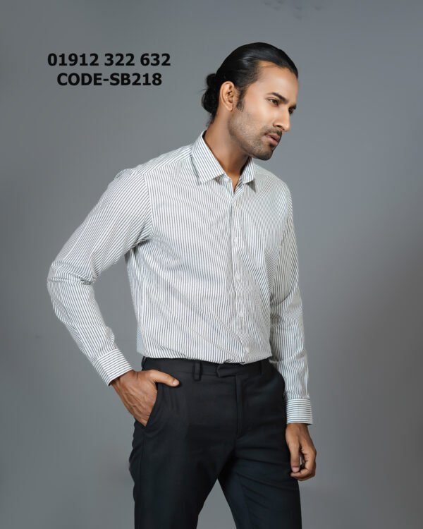 Men’s 100% Cotton Slim Fit Pin stripes Business Shirt – SB218