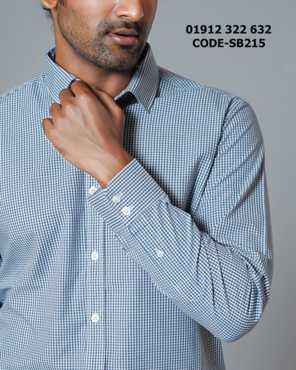Men’s 100% Cotton Slim Fit MICRO CHECK Business Shirt SB215
