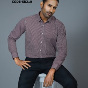 Men’s 100% Cotton Slim Fit Business Shirt micro check (SB210)
