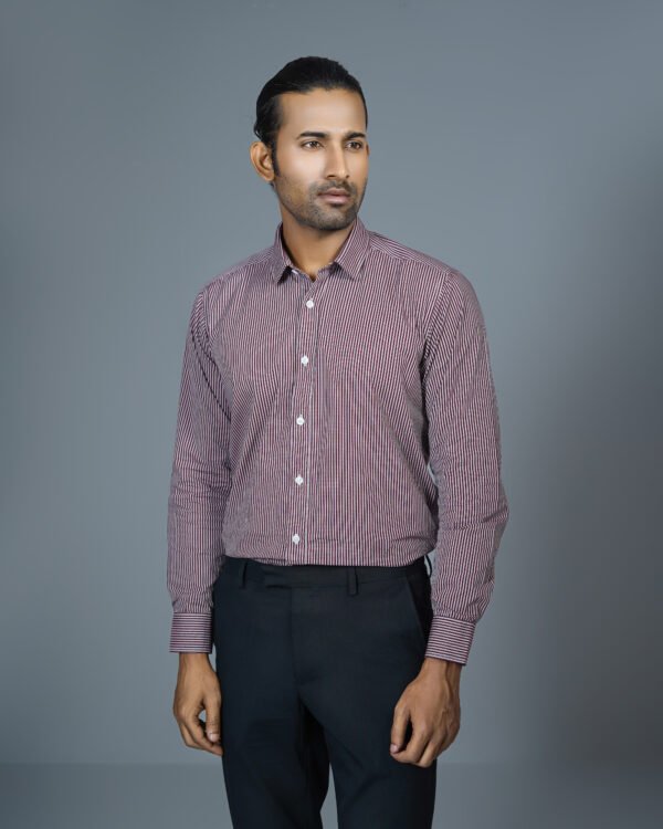 Men’s 100% Cotton Slim Fit Business Shirt micro check (SB210) - Image 2