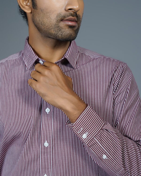 Men’s 100% Cotton Slim Fit Business Shirt micro check (SB210) - Image 3