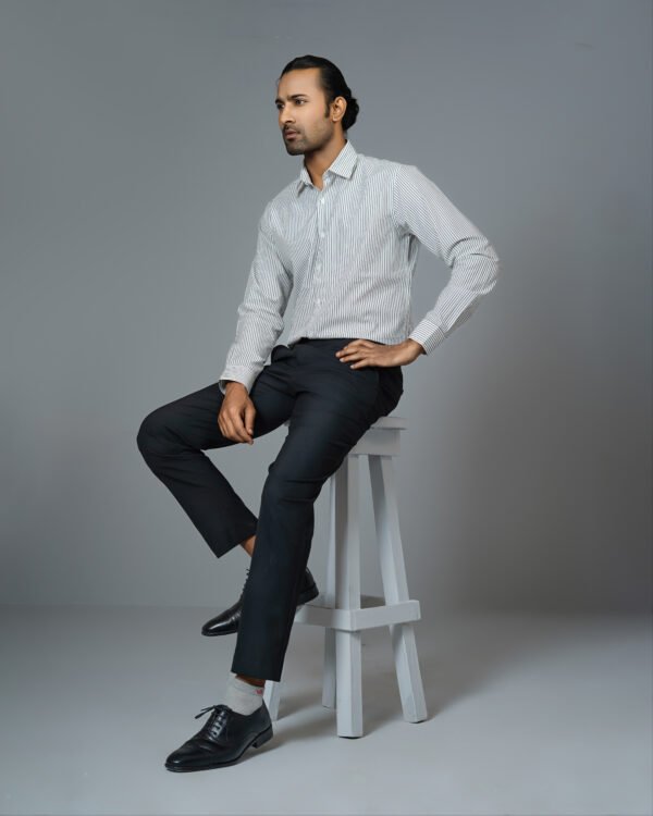 Men’s 100% Cotton Slim Fit Pin stripes Business Shirt – SB218 - Image 3