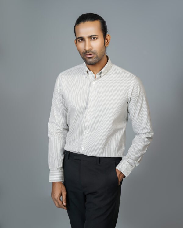 Men’s 100% Cotton Slim Fit Pin stripes Business Shirt SB221 - Image 4