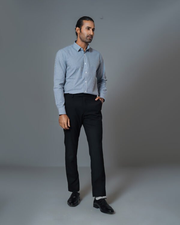 Men’s 100% Cotton Slim Fit MICRO CHECK Business Shirt SB215 - Image 2