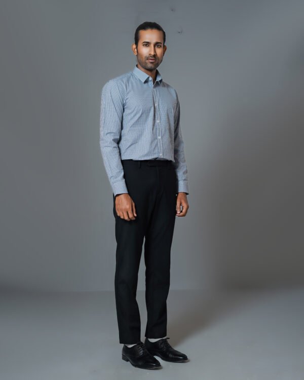 Men’s 100% Cotton Slim Fit MICRO CHECK Business Shirt SB215 - Image 3